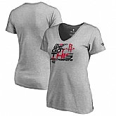 Women Houston Rockets Fanatics Branded 2018 NBA Southwest Division Champions Locker Room V Neck T-Shirt Heather Gray,baseball caps,new era cap wholesale,wholesale hats